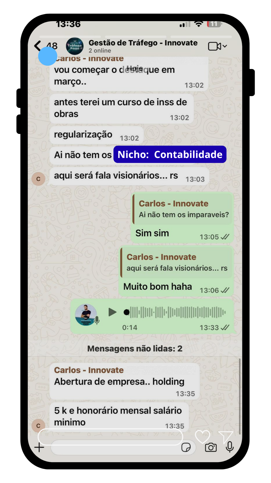 Depoimento Innovate — Nicho Contabilidade